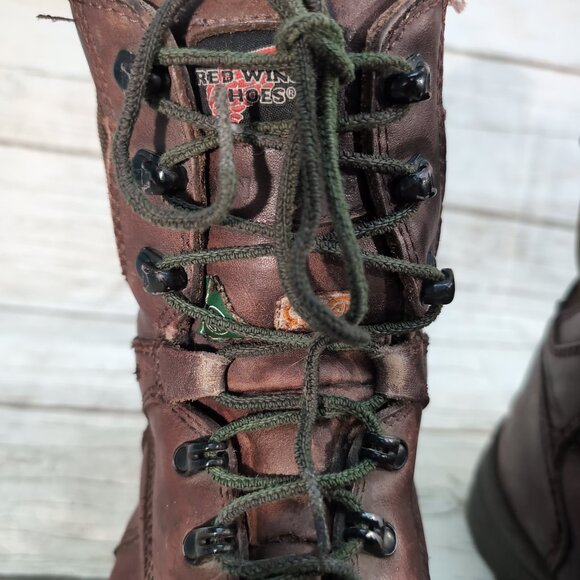 Red Wing Waterproof Leather Work Boots Brown Vibram Sole – Men’s 10 D - Picture 3 of 9
